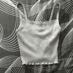 Garage White Lace Trim Camisole